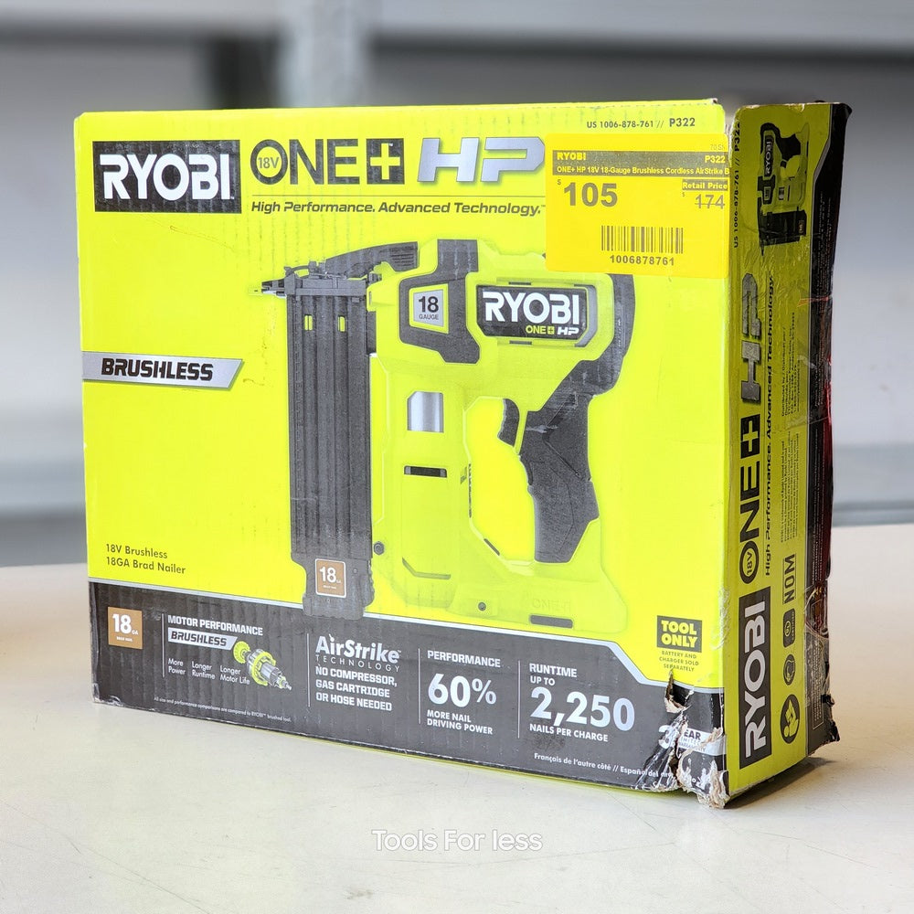 ONE+ HP 18V 18-Gauge Brushless Cordless Air Strike ONE+ HP 18V 18-Gauge Brushless Cordless Air Strike